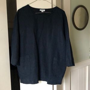 100% linen Pure Jill boxy tunic top